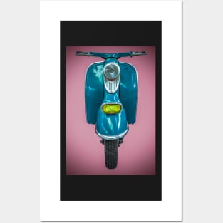 Vintage Blue Scooter Posters and Art